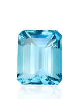 Octagonal Aquamarine with clipped corners and vivid blue colour | SARATTI