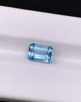 Octagonal Aquamarine with straight sides and clipped corners | SARATTI