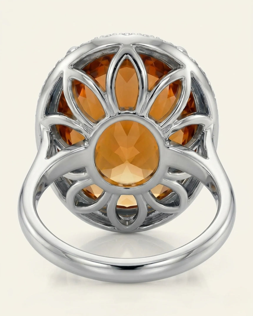 Open gallery Imperial Topaz setting with diamond shoulders platinum | SARATTI