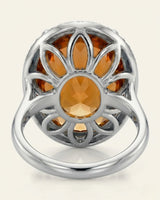 Open gallery Imperial Topaz setting with diamond shoulders white gold | SARATTI