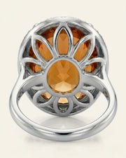 Open gallery Imperial Topaz setting with diamond shoulders white gold | SARATTI