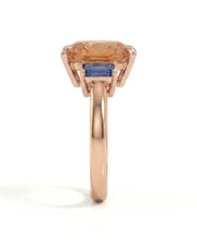 Open gallery Topaz and blue sapphire setting-only design in rose gold | SARATTI
