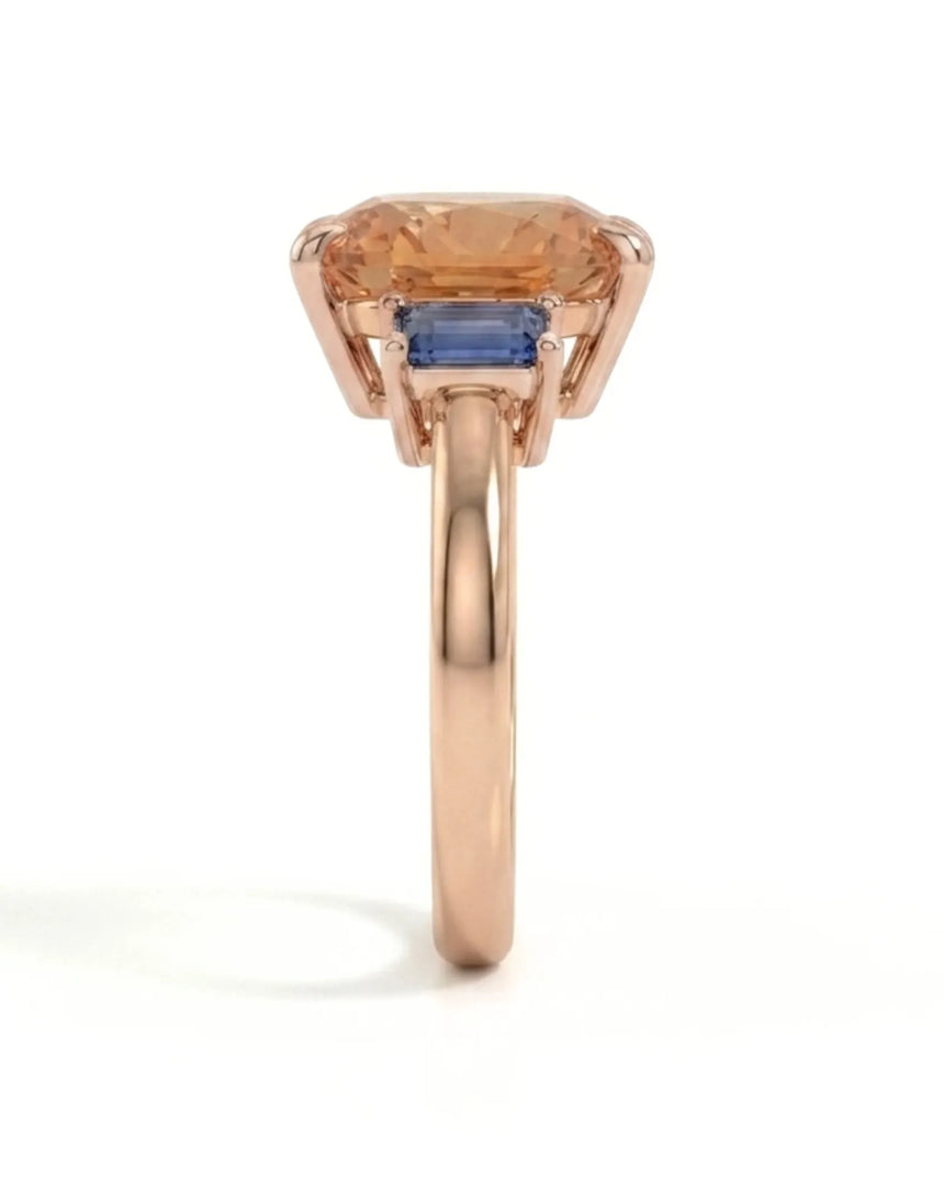 Open gallery Topaz and blue sapphire setting-only design in rose gold | SARATTI