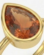 Open gallery setting for a selected pear-shaped Natural Imperial Topaz | SARATTI