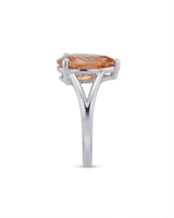 Open shoulder Imperial Topaz solitaire setting in polished platinum | SARATTI