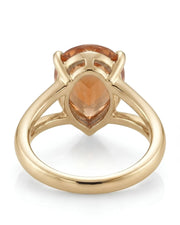 Open split-shank Imperial Topaz solitaire setting in 18K yellow gold | SARATTI
