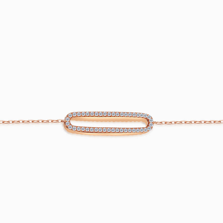 Minimalist Diamond Bracelet in 18K Rose Gold | Saratti