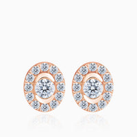 Rose Gold Oval Diamond Earrings