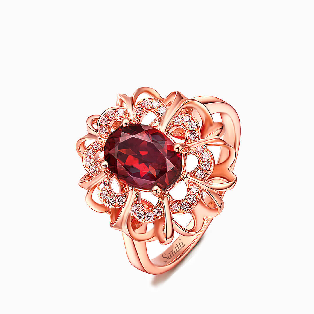 Coronet Rouge Gold Garnet Ring | Saratti – SARATTI