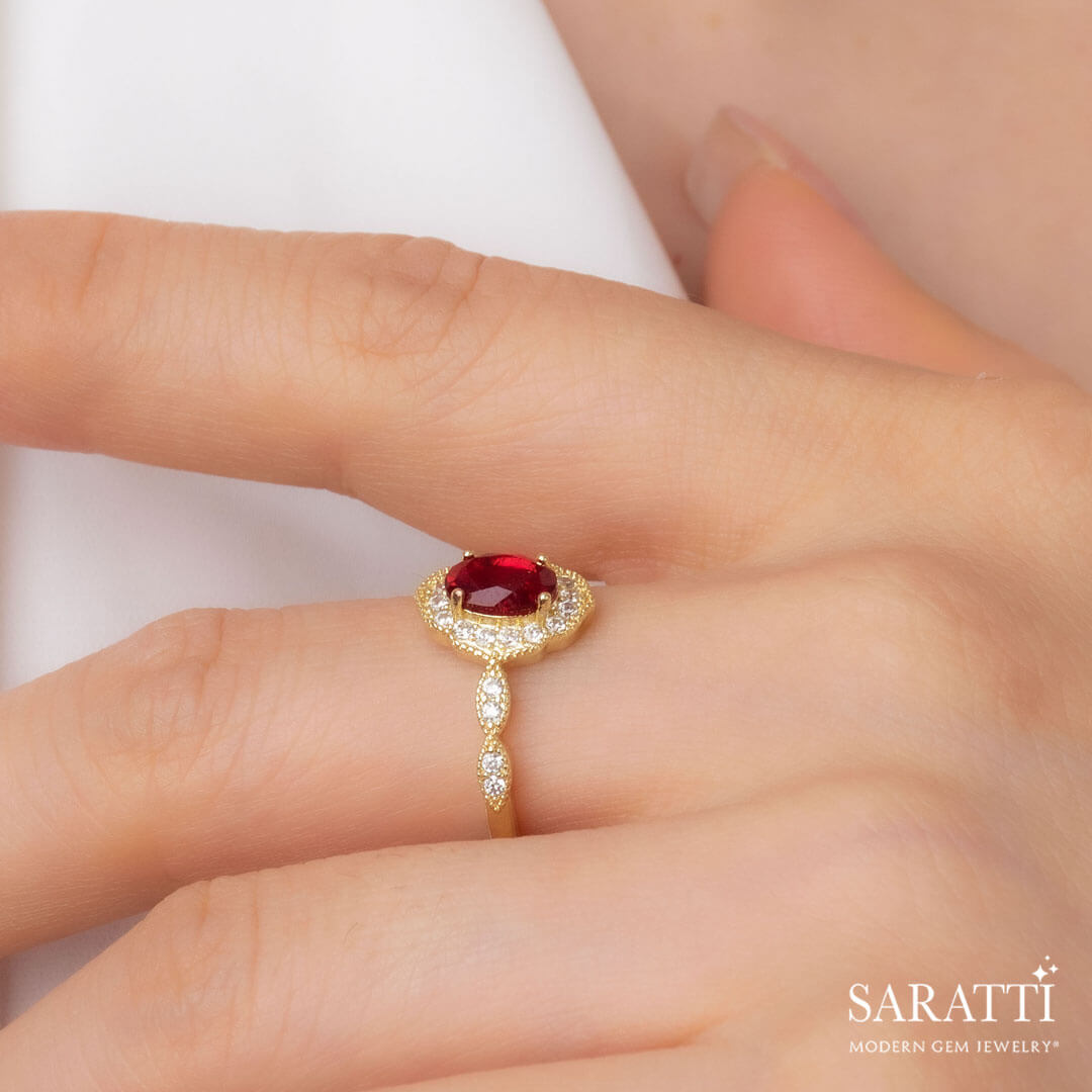 Blue Sapphire, Ruby and Emerald Gold ring with Diamonds
