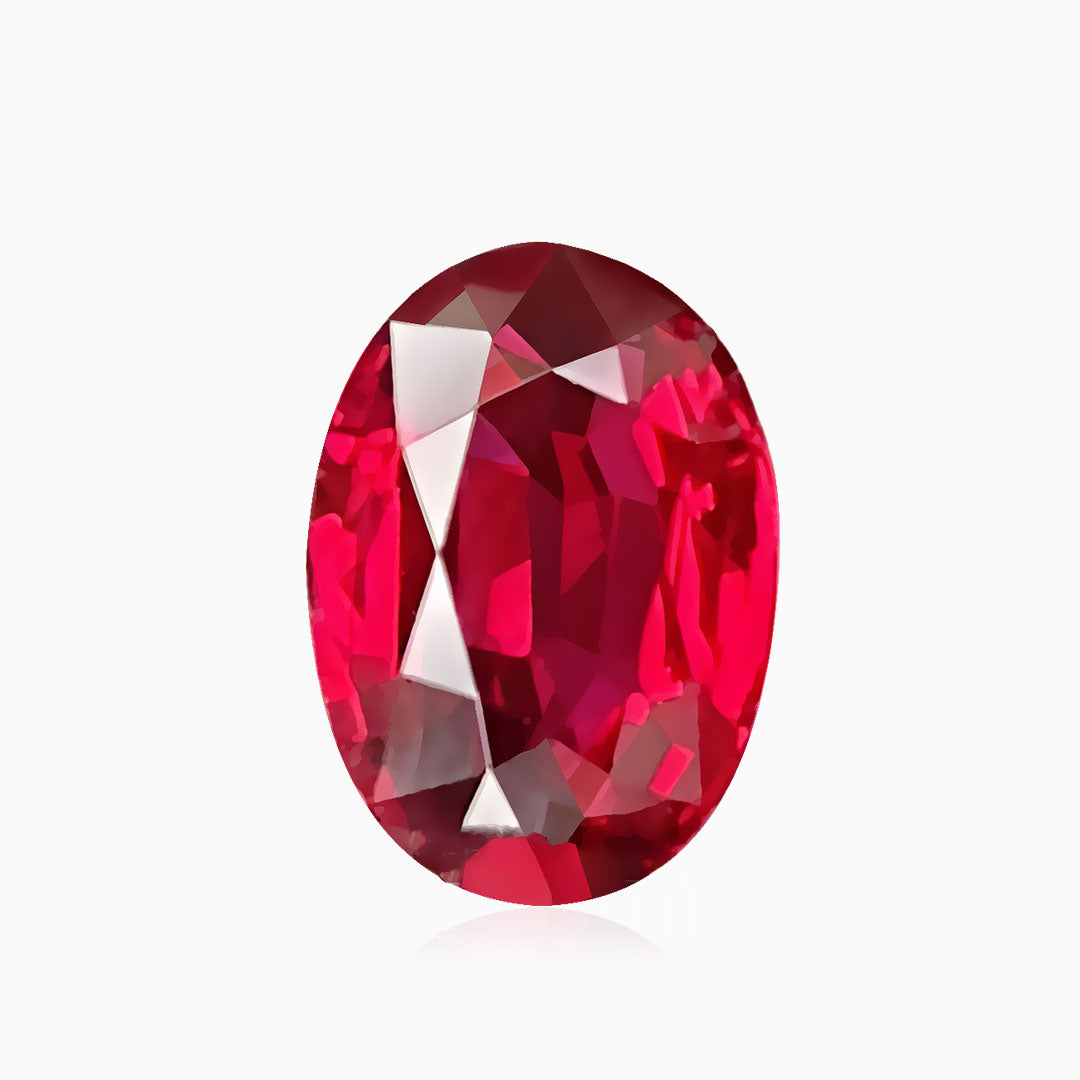 1.07 carats Oval Cut Pigeon Blood Red Ruby Gemstone - GUILD Certified | Unheated