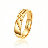 Mens comfort fit wedding band luxury minimalist wedding ring in 18K yellow gold | SARATTI