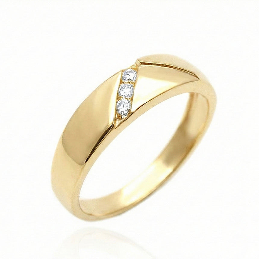 4mm mens wedding band luxury diamond wedding ring in 18K yellow gold | SARATTI