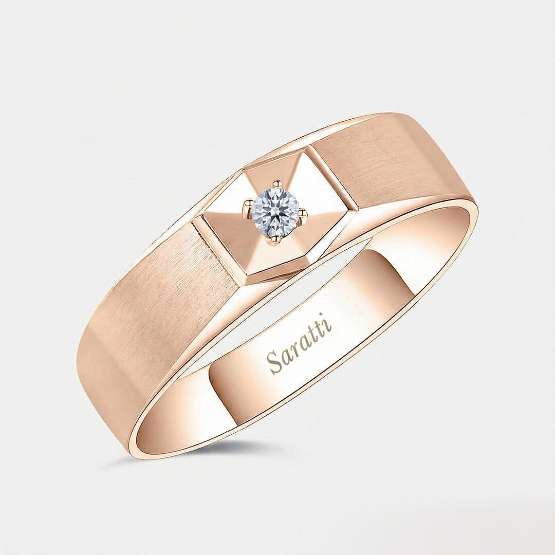 Six Paths Two Tone diamond ring luxury jewelry in 18K rose gold | SARATTI