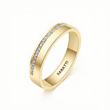 Thin mens wedding band diamond wedding ring in 18K yellow gold | SARATTI