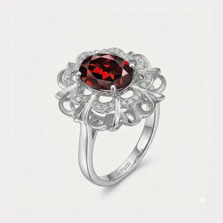 Coronet Rouge Gold Garnet Ring