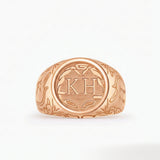Mens initial ring personalized luxury jewelry in 18K rose gold | SARATTI