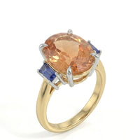 AZURA STEP – Natural Imperial Topaz Three-Stone Setting - Oval Cut