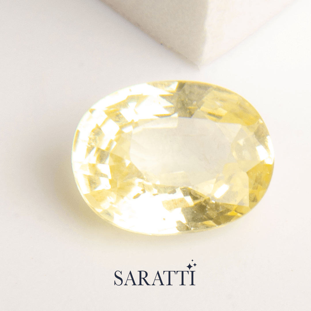 Oval Sapphire Sapphire in Yellow Color - SARATTI