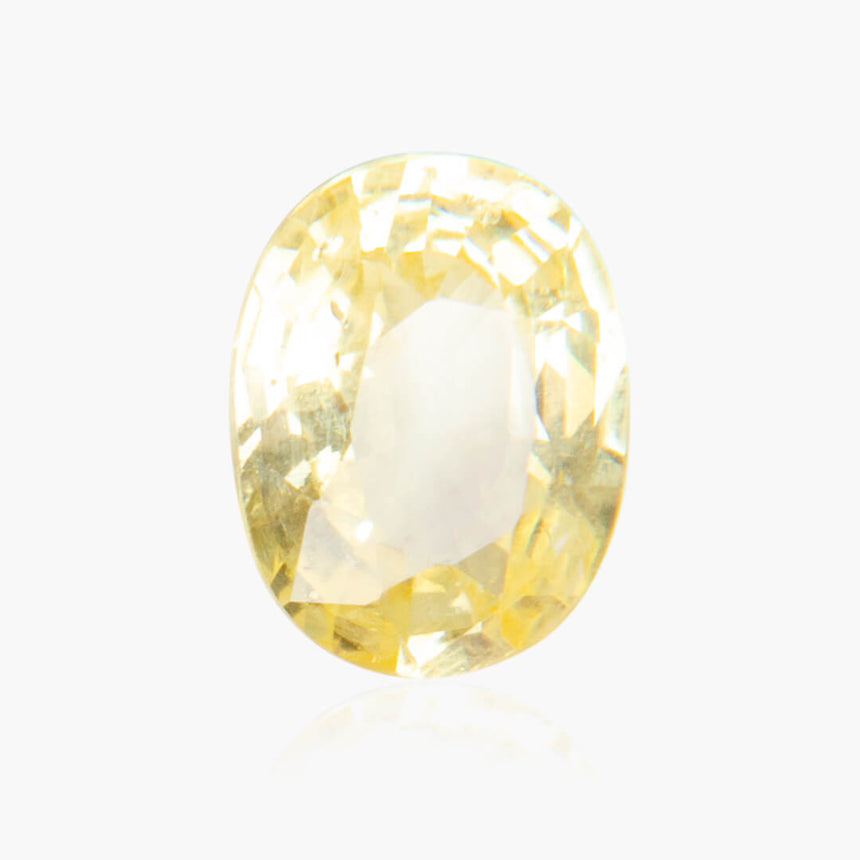 Oval Shape Fancy Light Yellow Sapphire Stone in Oval Shape - SARATTI
