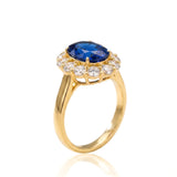 Vintage Sapphire Engagement Ring in 18K Yellow Gold