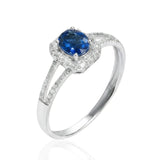 Bleu Royale Natural Sapphire Split Shank Ring