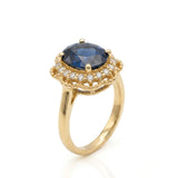Oval Blue Sapphire Yellow Gold Ring