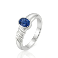 Bezel Set Oval Sapphire Solitaire Ring
