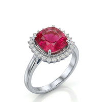 Regalia Crimson – Red Tourmaline & Diamond Ring in 18K Yellow Gold