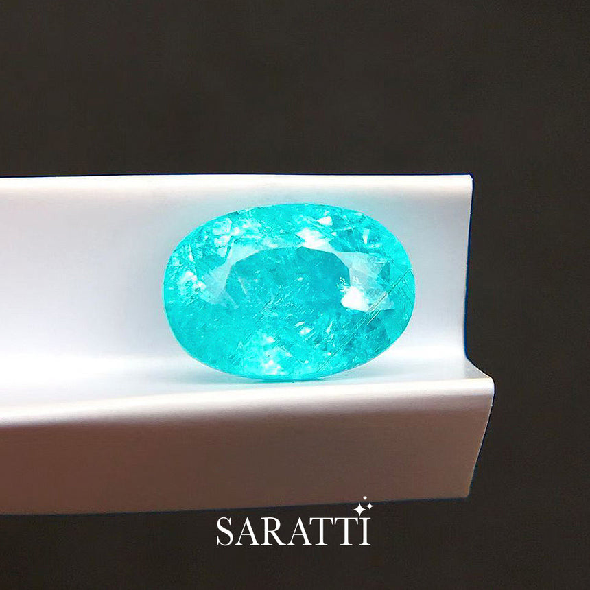 Oval cut natural Paraiba tourmaline 9.53 × 6.79 mm | SARATTI
