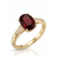 Regalis – Tapered Diamond Garnet Ring