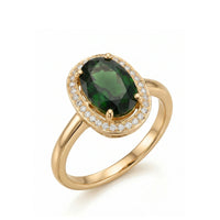 Verdantia – Diamond Halo Tourmaline Ring