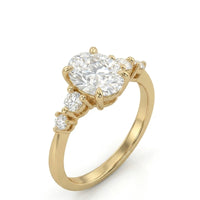 Thea • Oval Moissanite Ring In 18K Yellow Gold