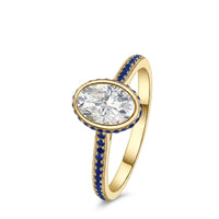Hailey • Oval Moissanite and Sapphire Ring