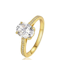 Ruth • Oval Moissanite Engagement Ring in Yellow Gold