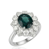 Celestial Bloom – Natural Unheated Sapphire & Diamond Ring