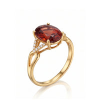 Solara - Natural Garnet & Diamond Ring