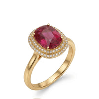Regalia Rosé – Pink Tourmaline & Diamond Ring in 18K Yellow Gold