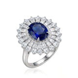 Unheated Royal Blue 3 cts Sapphire Diamond Ring