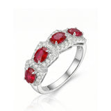 Oval Ruby and Diamond Band