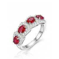 Oval Ruby and Diamond Band