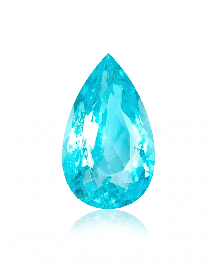 1.13 carats Neon Blue Natural Paraiba Tourmaline | Pear – 9.13 × 5.49 × 3.62mm