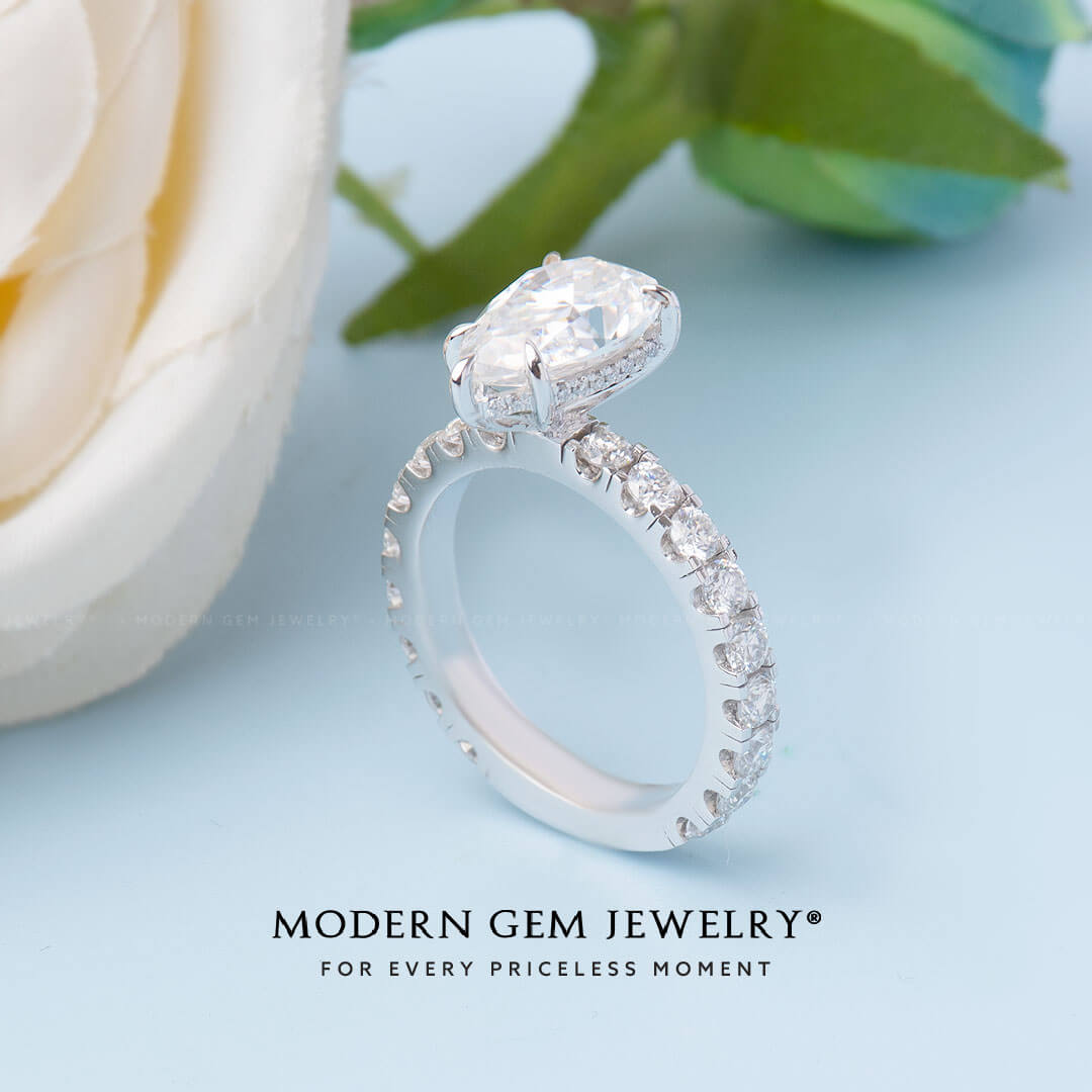 Hidden Halo Diamond Ring | Modern Gem Jewelry