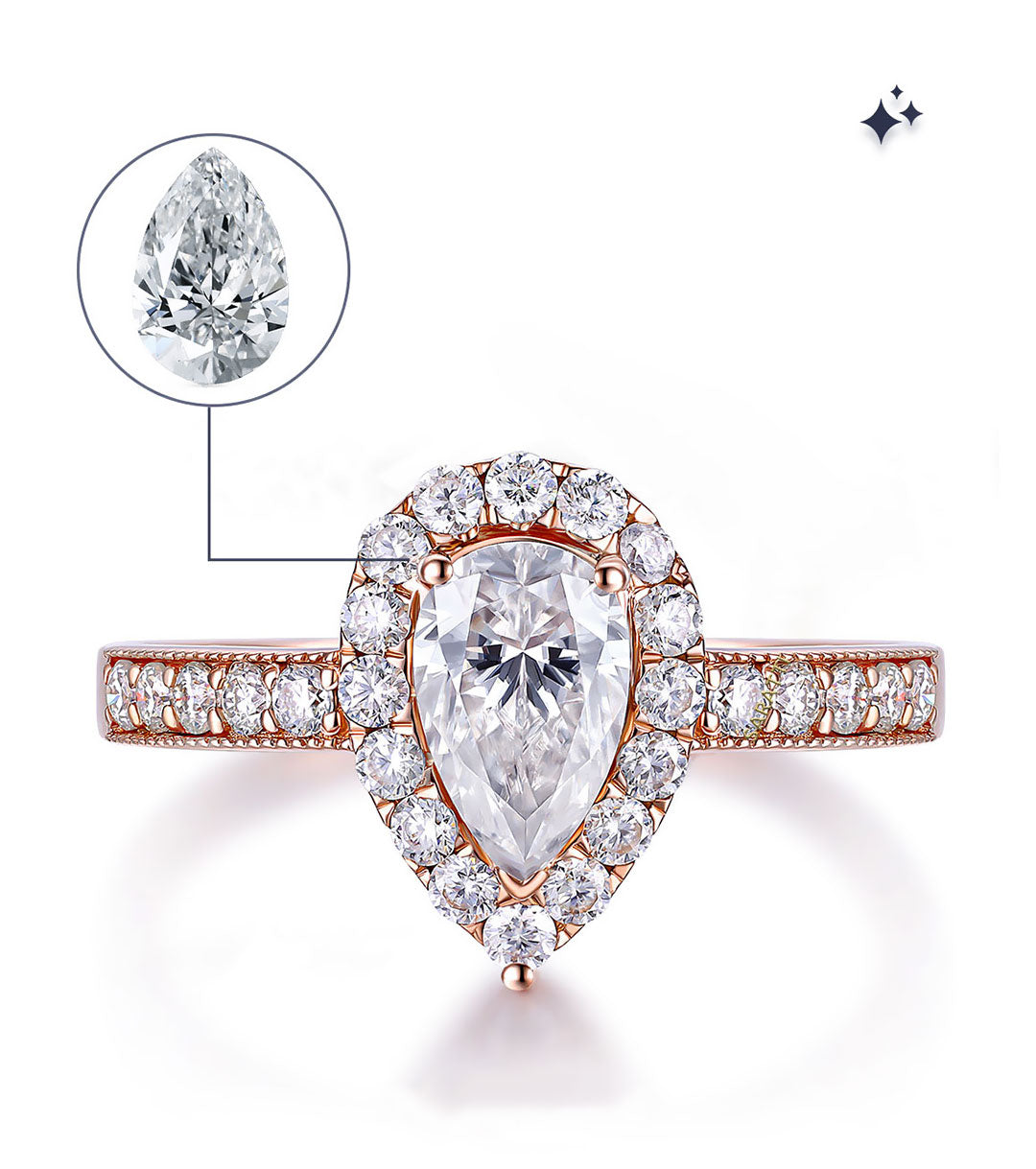 Pear-shaped centre stone ring by SARATTI
