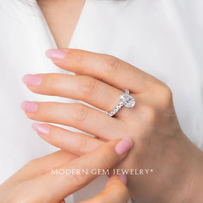 Sylvie • 3 Carat Pear Cut Diamond Ring in Platinum