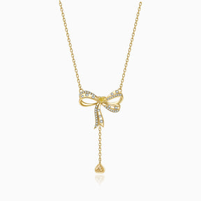 Elegant Pear Shaped Yellow Diamond Necklace in 18K Yellow Gold | Saratti
