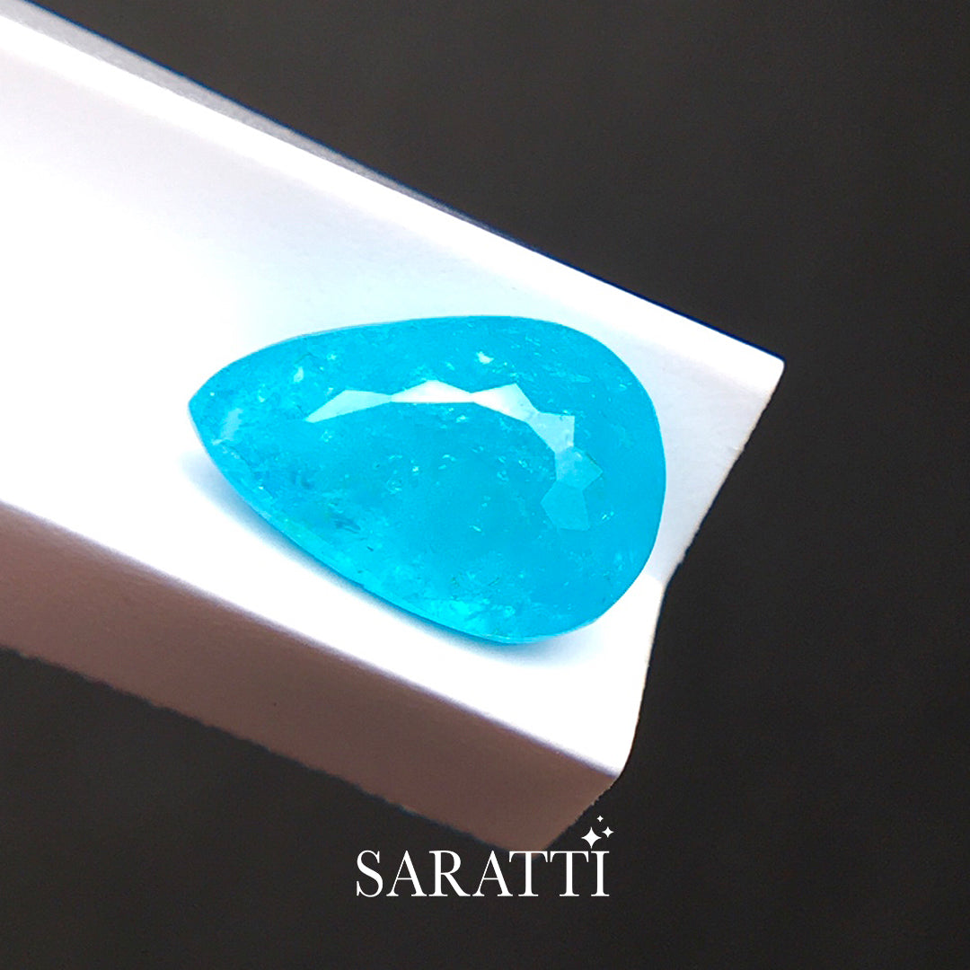 Pear-shaped Paraiba tourmaline loose gemstone | SARATTI