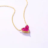 Heartfelt Whisper Ruby Heart Pendant in 14K Gold