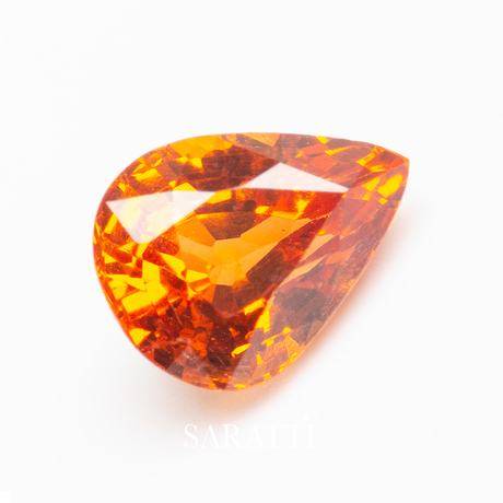 Pear Orange Natural Spersatine Garnet Gemstone, 1.05 Carats , Size 5 x 6.6 mm