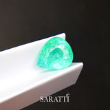 Pear Cut Neon Greenish Blue Tourmaline | SARATTI